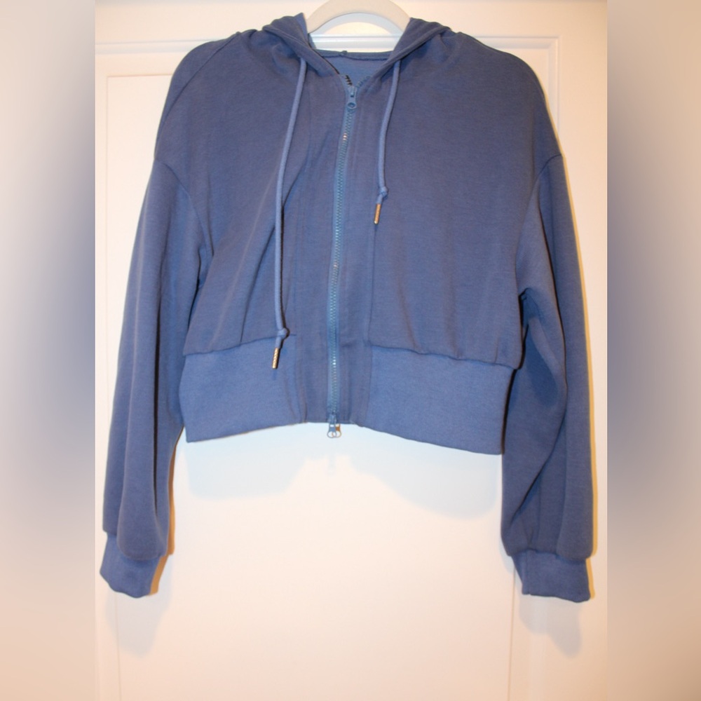 Blue Women's Cropped Hoodie